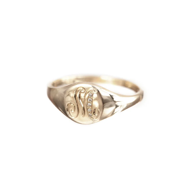 stackable rings for weddings -Classic Signet Ring