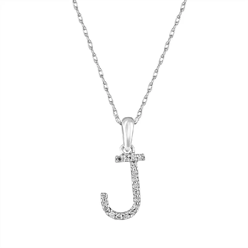 personalized necklaces for women -14k Gold & Diamond Initial Necklace- J