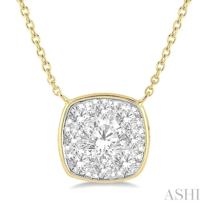 heart pendant necklaces for women -CUSHION SHAPE LOVEBRIGHT ESSENTIAL DIAMOND PENDANT