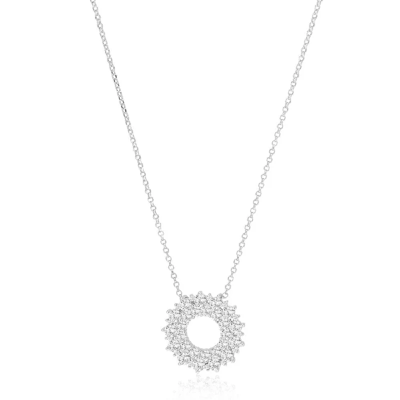 unique necklaces for women -Livigno Silver Necklace w. Zirconias