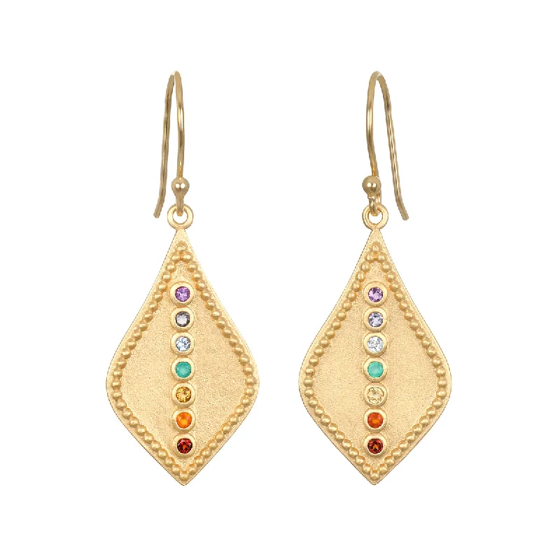 fashion earrings for women -Sacred Alignment Chakra Drop Earrings