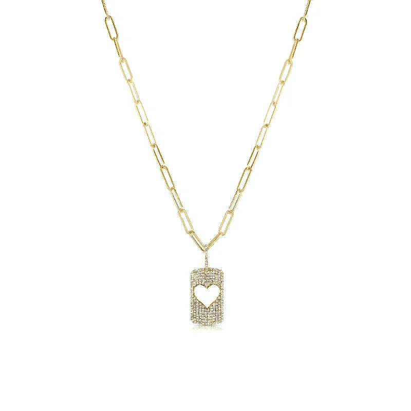 minimalist gold necklaces for women -14k Gold & Diamond Heart Necklace