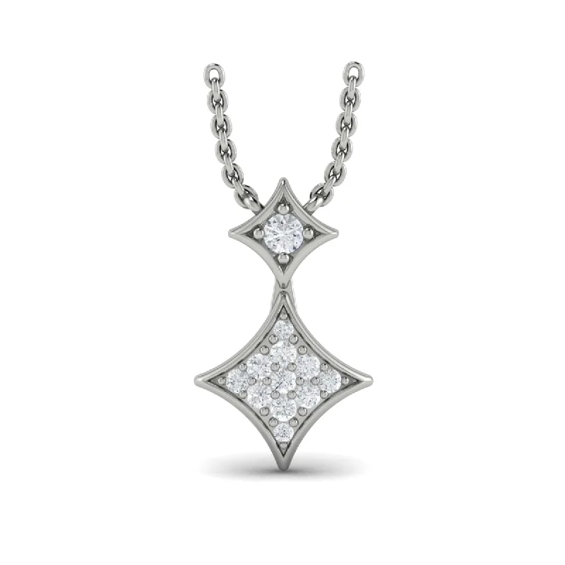 classic necklaces for women -Diamond Cluster Double Vlora Star Pendant Necklace