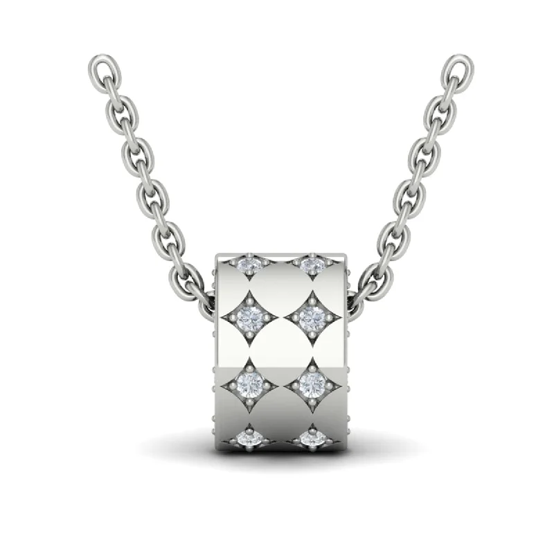 pendant necklaces for women -Diamond Starburst Barrel Pendant Necklace