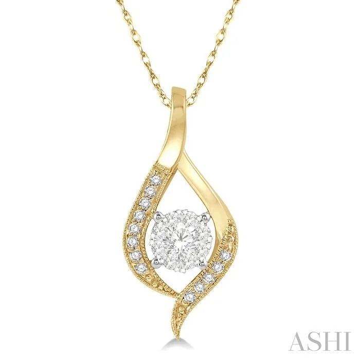 bridesmaid necklaces for women -ROUND SHAPE LOVEBRIGHT DIAMOND PENDANT