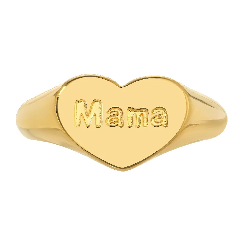 emerald rings for women -Mama Ring - Gold