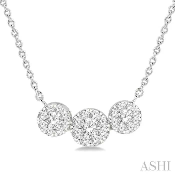 adjustable gold necklaces for women -ROUND SHAPE PAST PRESENT & FUTURE LOVEBRIGHT ESSENTIAL DIAMOND NECKLACE