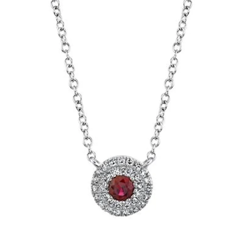 silver chain necklaces for women -Shy Creation Ruby & Diamond Necklace