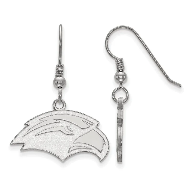 statement earrings for women -Sterling Silver University of Southern Miss Small Dangle Earrings