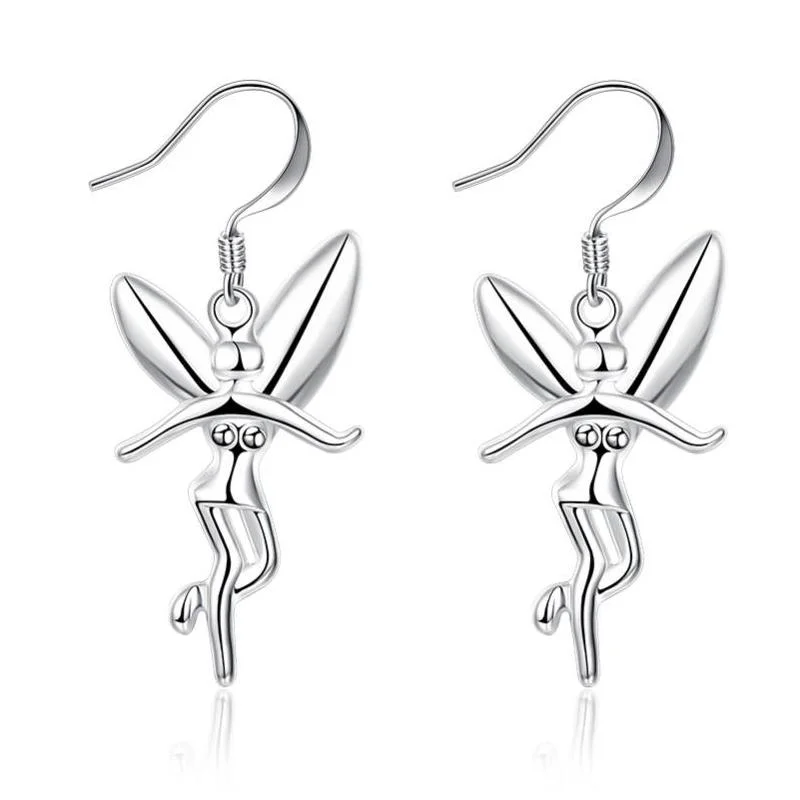 unique hoop earrings for women -Pixie Dust Silver Fairy Earrings for Women