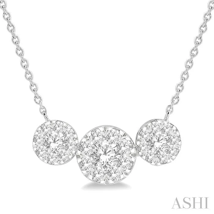 delicate chain necklaces for women -ROUND SHAPE PAST PRESENT & FUTURE LOVEBRIGHT ESSENTIAL DIAMOND NECKLACE