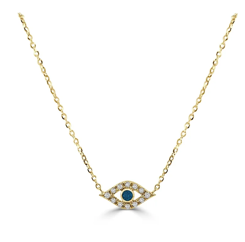 charm necklaces for women -14k Gold & Diamond Evil Eye Necklace