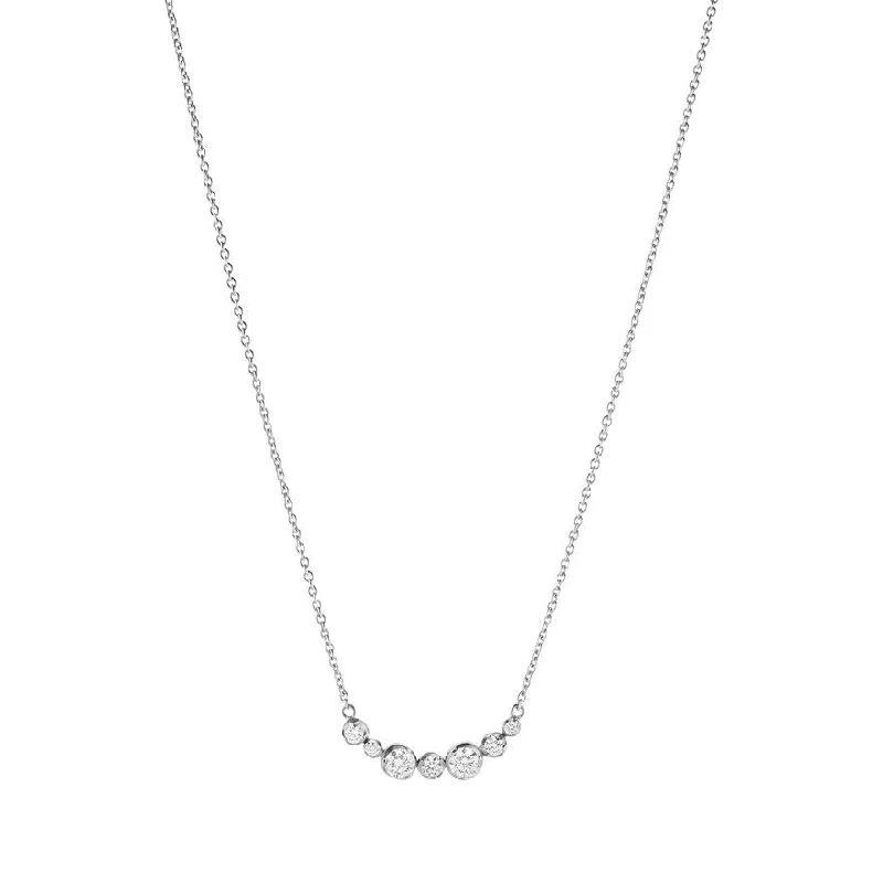 moonstone necklaces for women -Signature 18K White Gold Necklace w. 0.22ct Diamonds