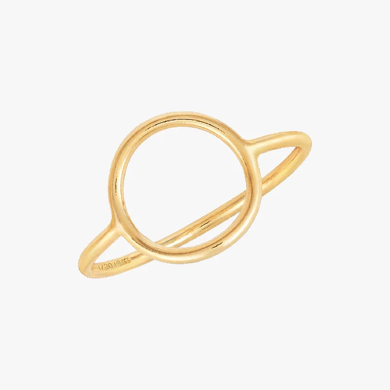 round-cut diamond rings -Perfect Circle Ring Gold