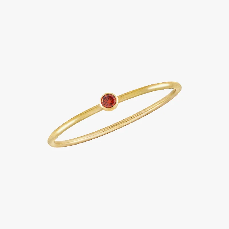 statement gemstone rings for women -Mini Garnet Bezel Ring