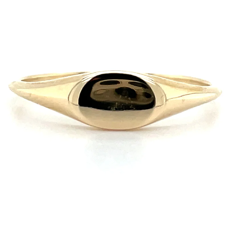 custom wedding bands for women -9ct Yellow Gold Horizontal Signet Ring