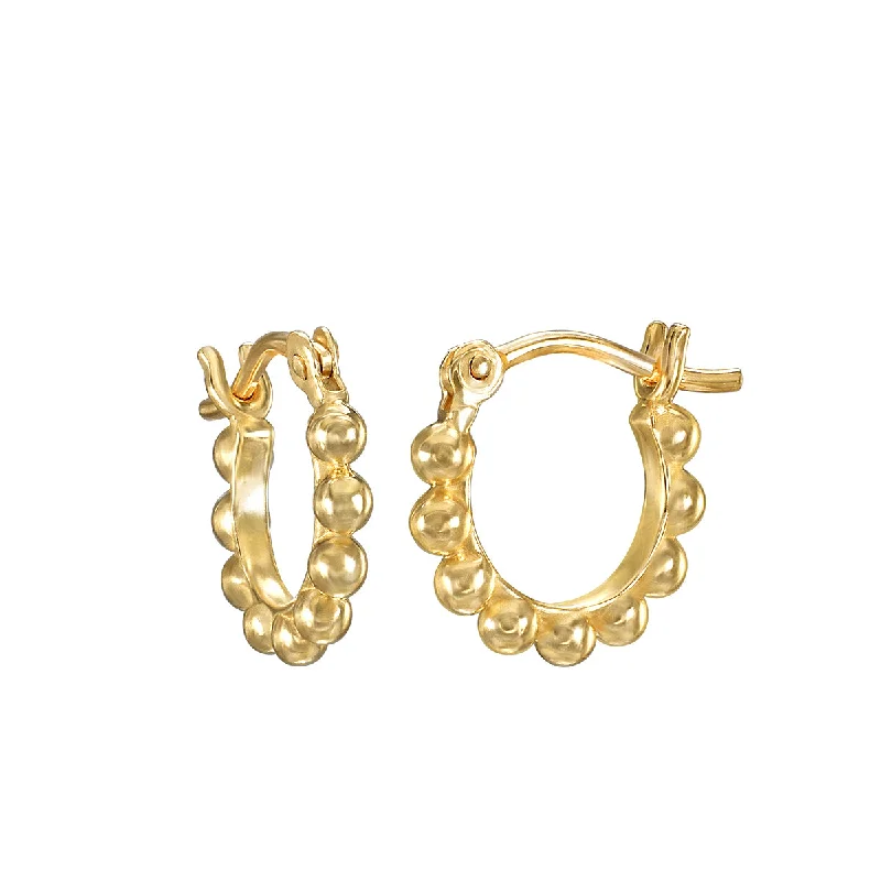 teardrop earrings for women -Tiny Joys 14kt Gold Dot Huggie Mini Hoops