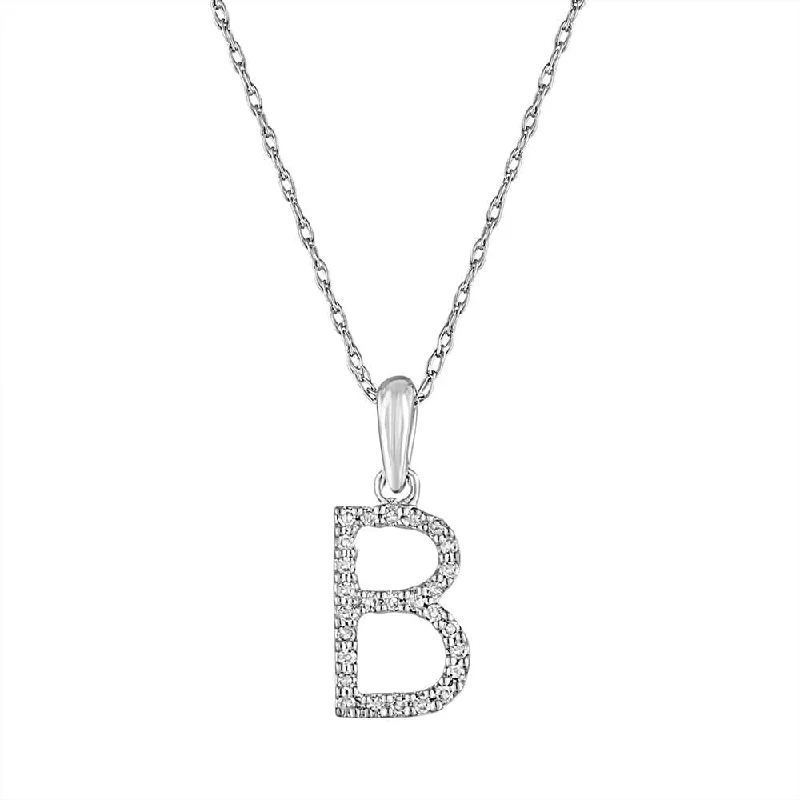 trendy pendant necklaces for women -14k Gold & Diamond Initial Necklace-B