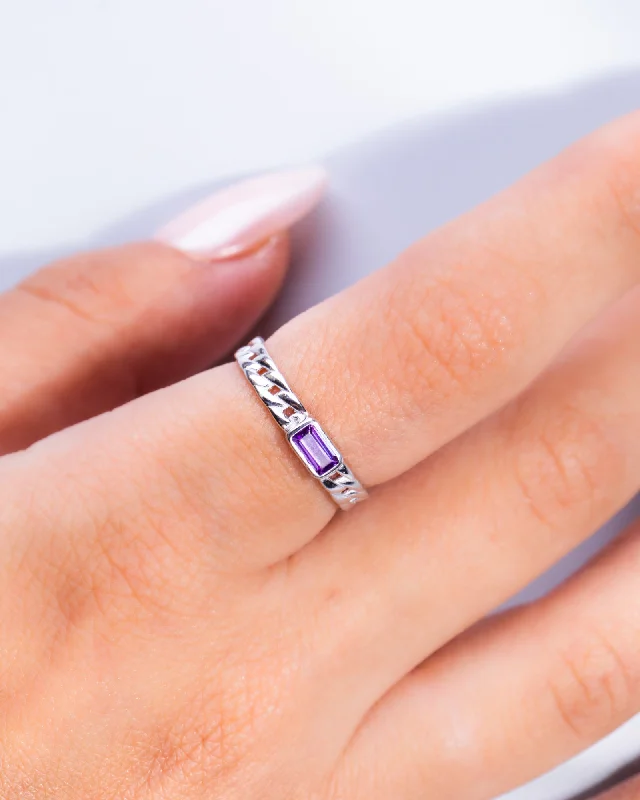 matching rings for couples -Zircon (0101-Purple) Ring