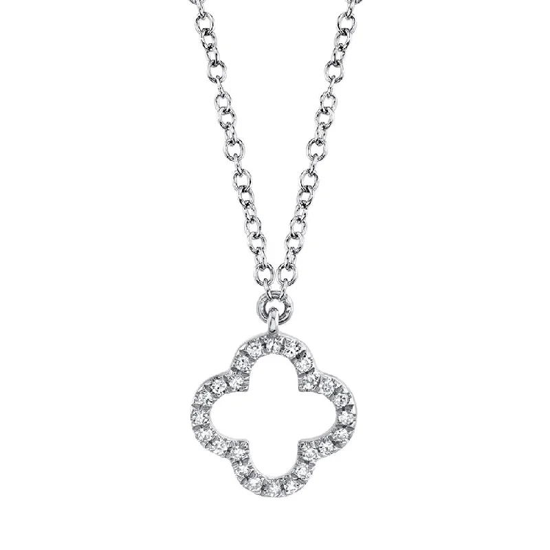 timeless necklaces for women -Shy Creation Open Diamond Clover Pendant Necklace