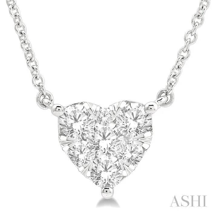 statement necklaces for women -HEART SHAPE LOVEBRIGHT ESSENTIAL DIAMOND PENDANT