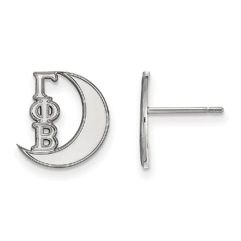 unique hoop earrings for women -Sterling Silver Gamma Phi Beta XS Post Earrings