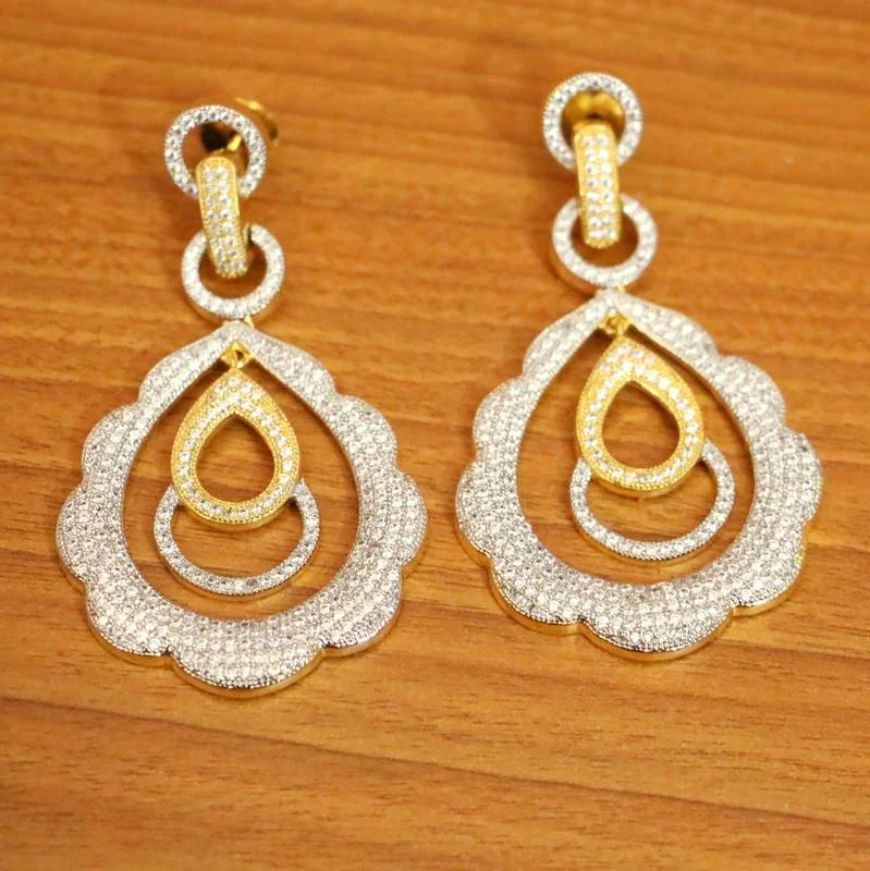 oversized hoop earrings for women -WHITE DANGLERS-DROPS