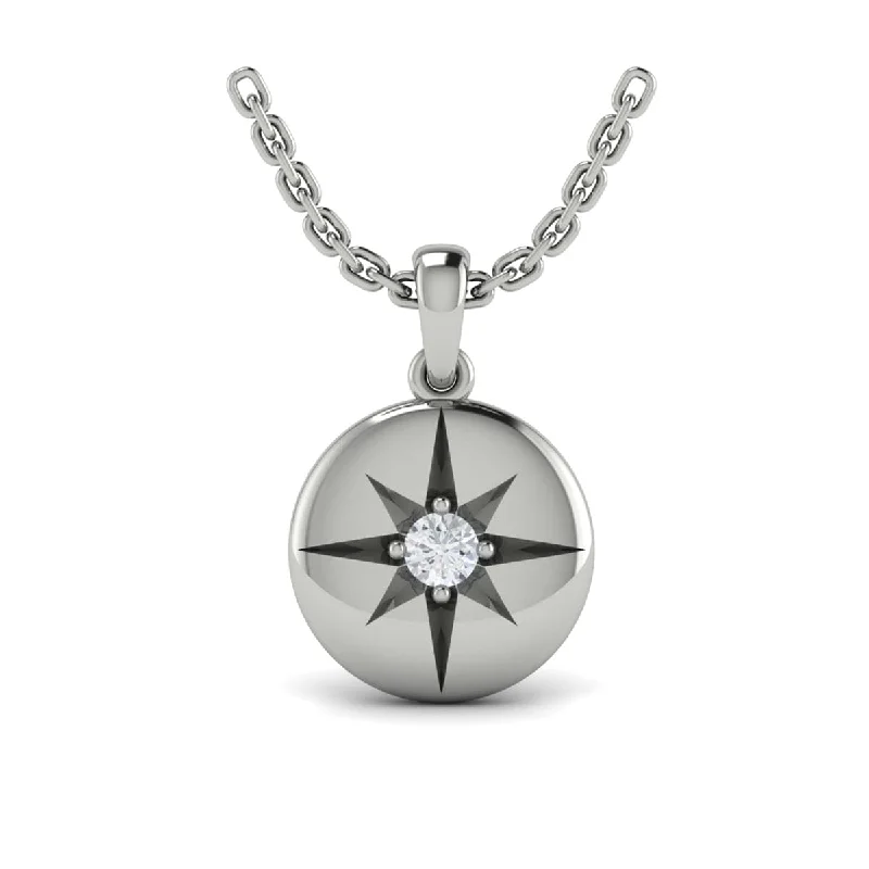 crystal pendant necklaces for women -Diamond Starbust Pendant Necklace