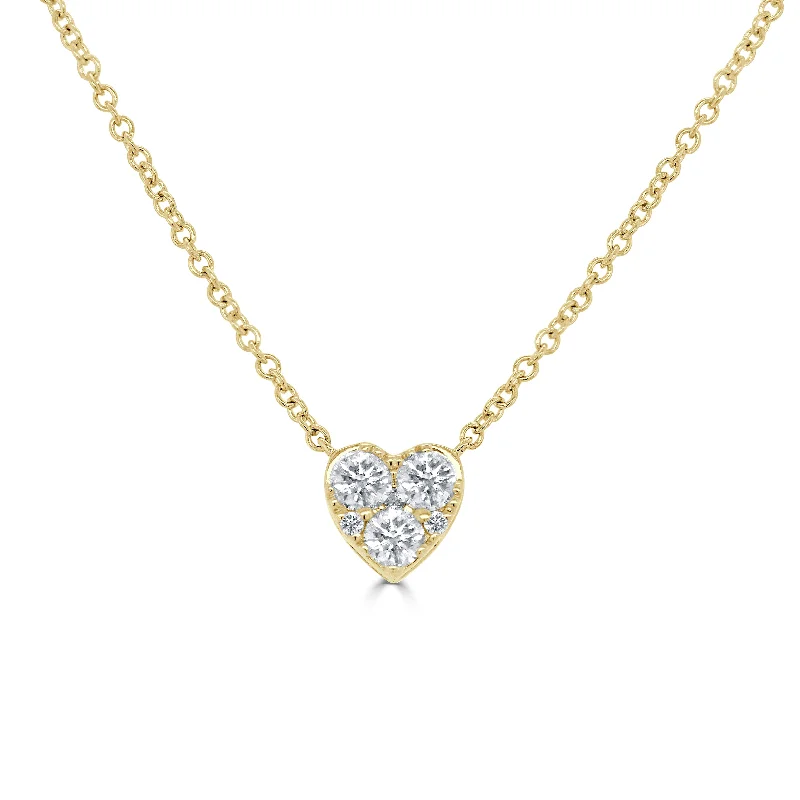 adjustable gold necklaces for women -14k Gold & Diamond Heart Necklace