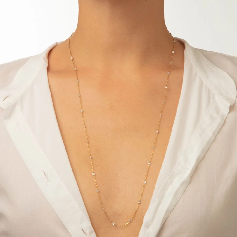 bold necklaces for women -Danaé 18K Gold Necklace w. 35 Diamonds