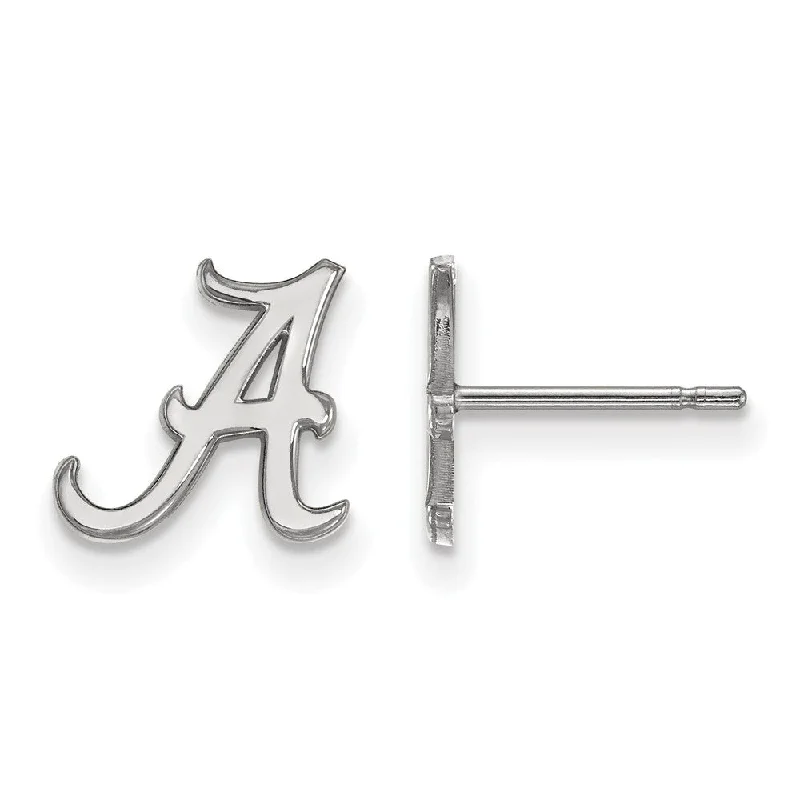 luxury silver earrings for women -Sterling Silver University of Alabama XS (Tiny) 'A' Post Earrings