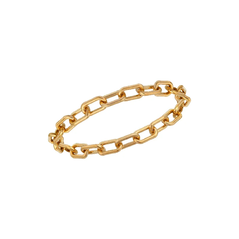 round-cut diamond rings -Boyfriend Paperclip Gold Chain Ring