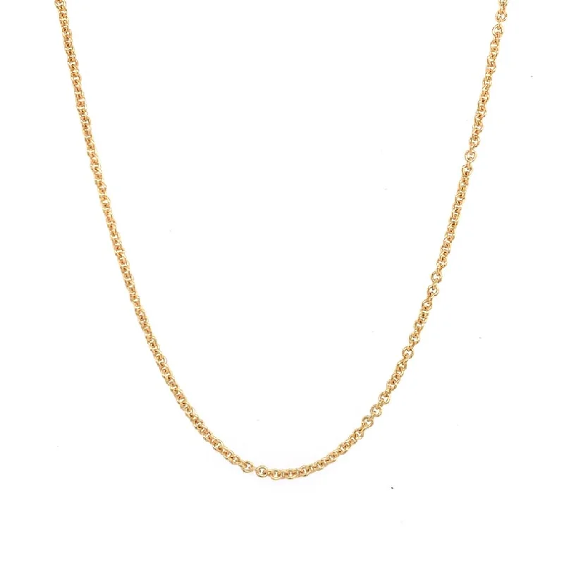 layered necklaces for women -Gold Rolo Chain 16"