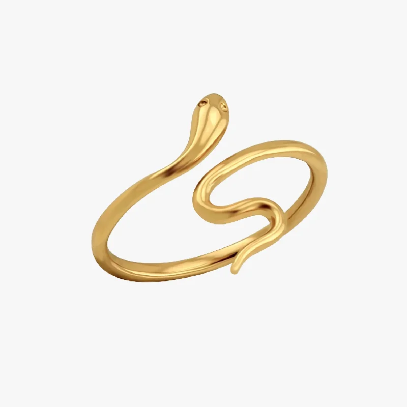 infinity rings for women -Snake Slither Ring Gold