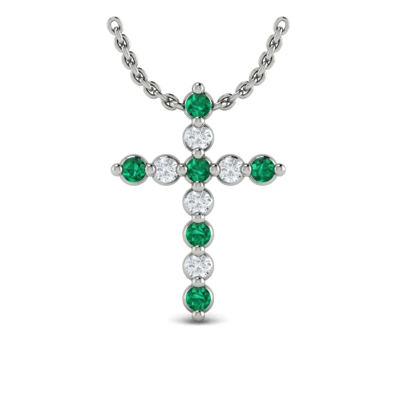 charm pendant necklaces for women -Diamond and Emerald Floral Cluster Pendant Necklace