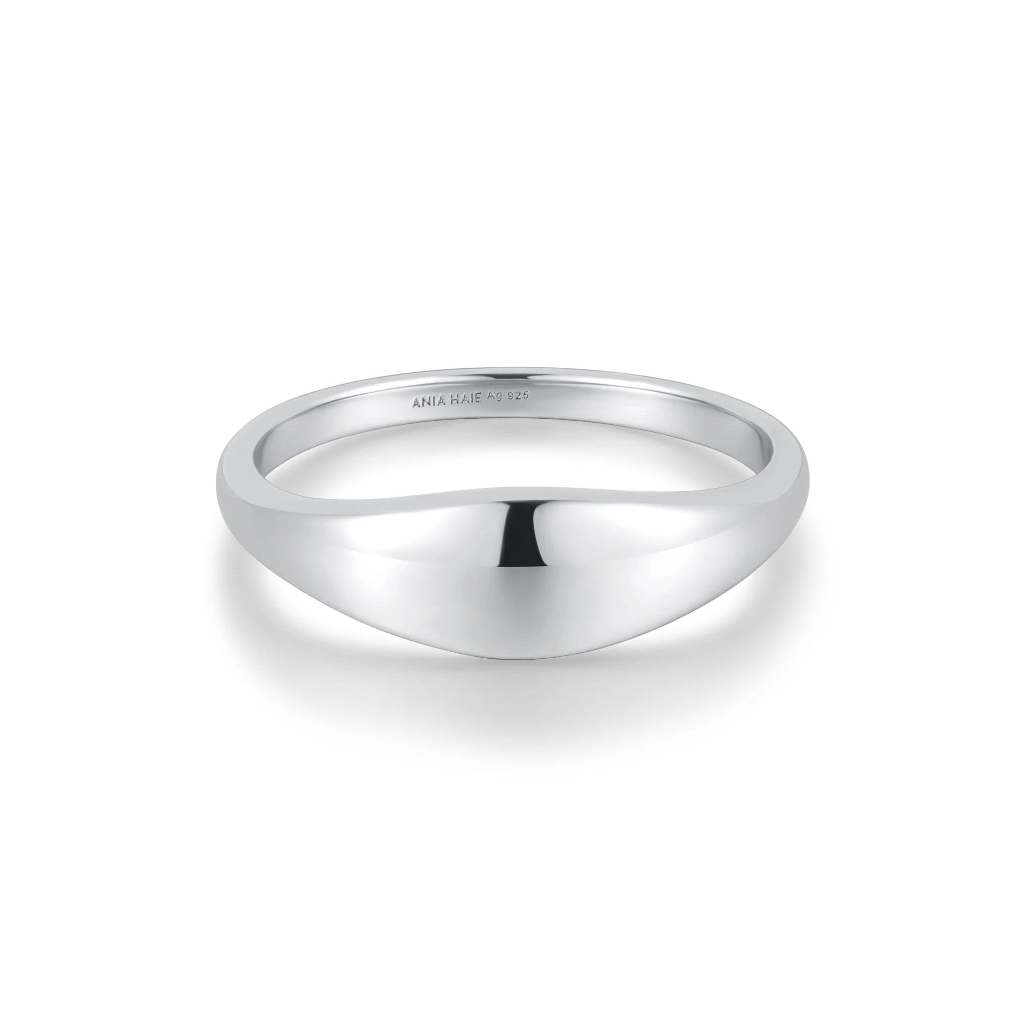 designer rings for women -Ania Haie Silver Dome Plain Ring