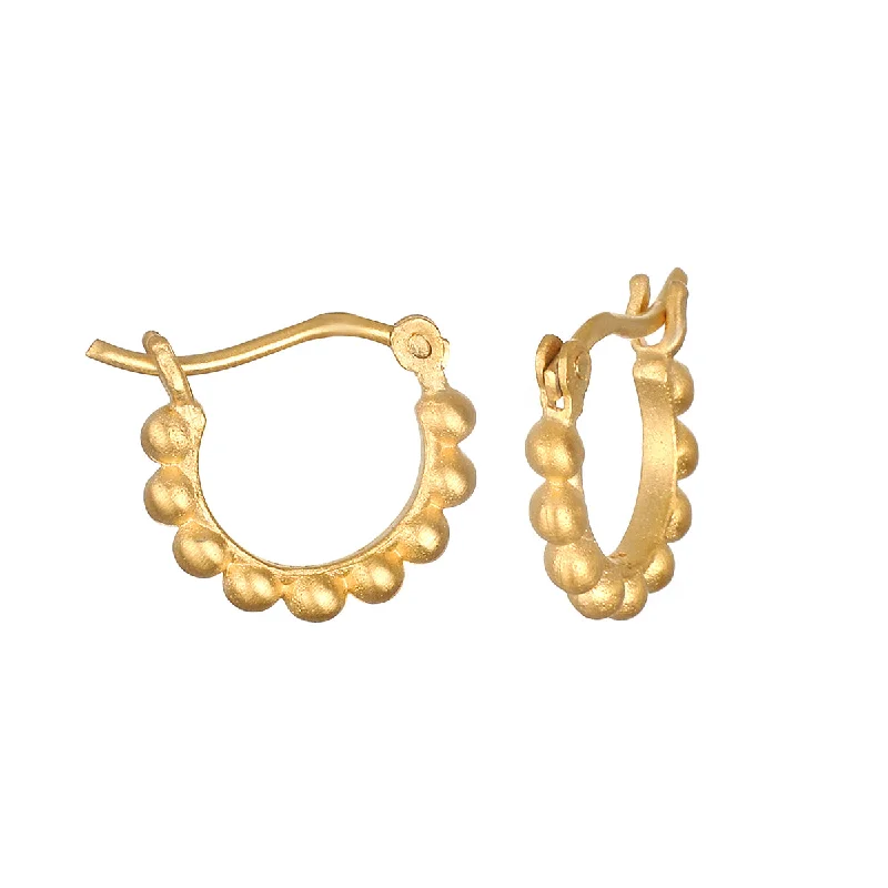 vintage-style earrings for women -Simple Treasure Dot Hoop Gold Earrings