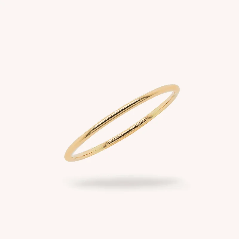 vintage wedding bands for women -14K Solid Gold Stacker Ring