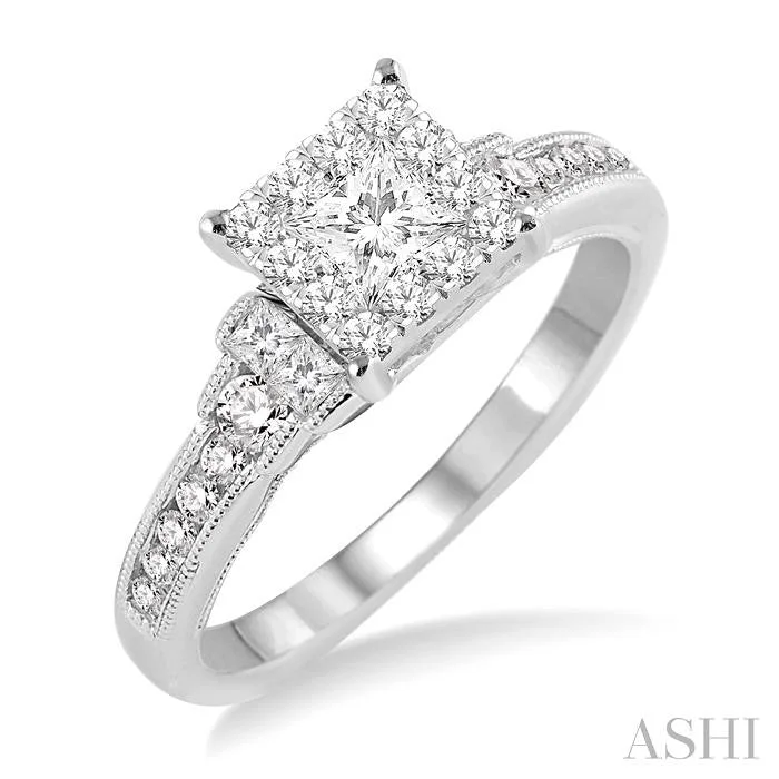 high-end necklaces for women -PRINCESS SHAPE LOVEBRIGHT DIAMOND ENGAGEMENT RING