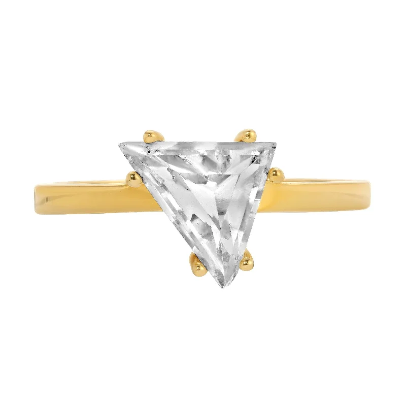 custom diamond rings for women -A La Mode Triangle Ring