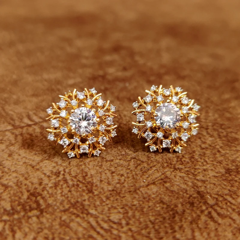 minimalistic earrings for women -DIAMOND PATTERN SNOWFLAKE SOLITAIRE STUDS