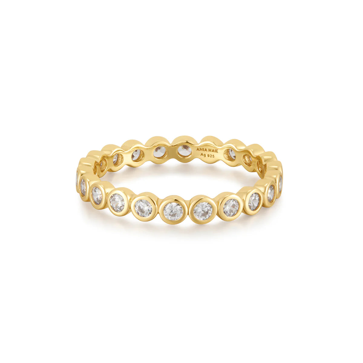 birthstone wedding rings for women -Ania Haie Gold Bezel Set Ring