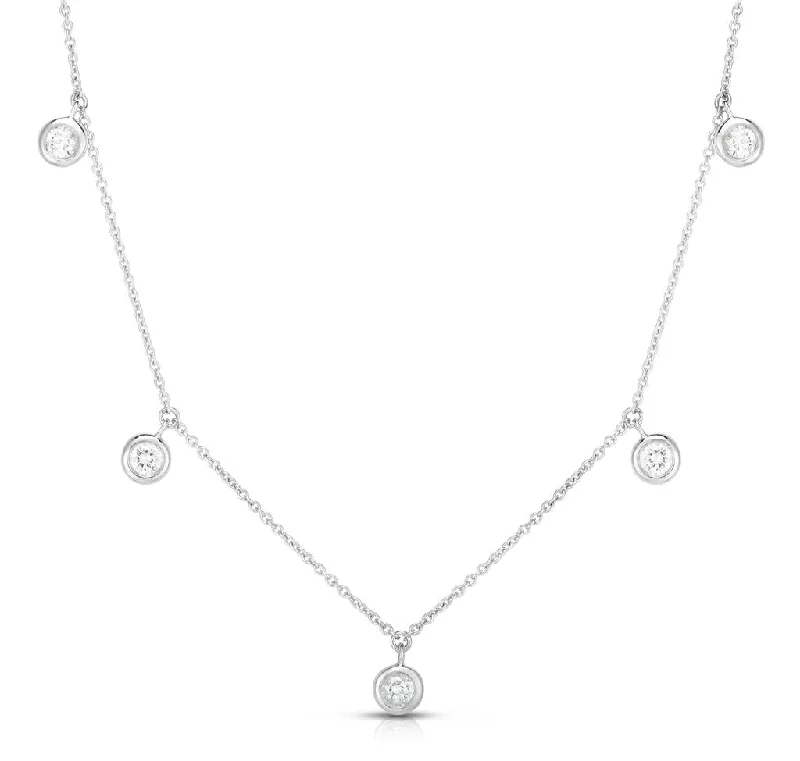 anniversary necklaces for women -Roberto Coin Bezel Station Diamond Necklace