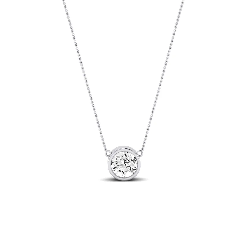 heirloom necklaces for women -Vernal Bezel Set Moissanite Solitaire Necklace