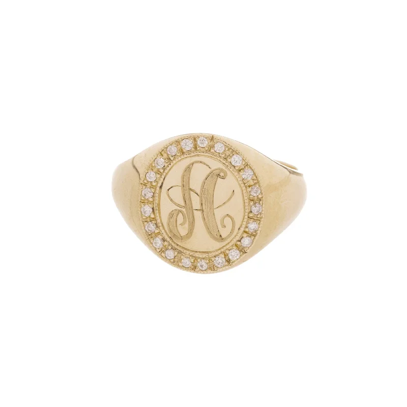 romantic engagement rings -Jumbo Signet Ring