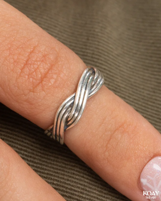 infinity rings for women -Braided Pinky Ring or knuckle (03)