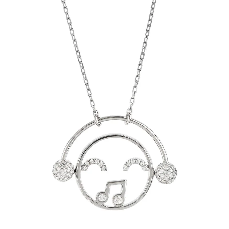 classic necklaces for women -MOYEN DJ 18K Whitegold Necklace w. Diamond