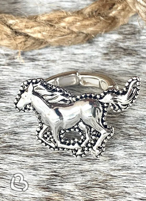 emerald-cut engagement rings -Running Wild Horse Stretch Ring