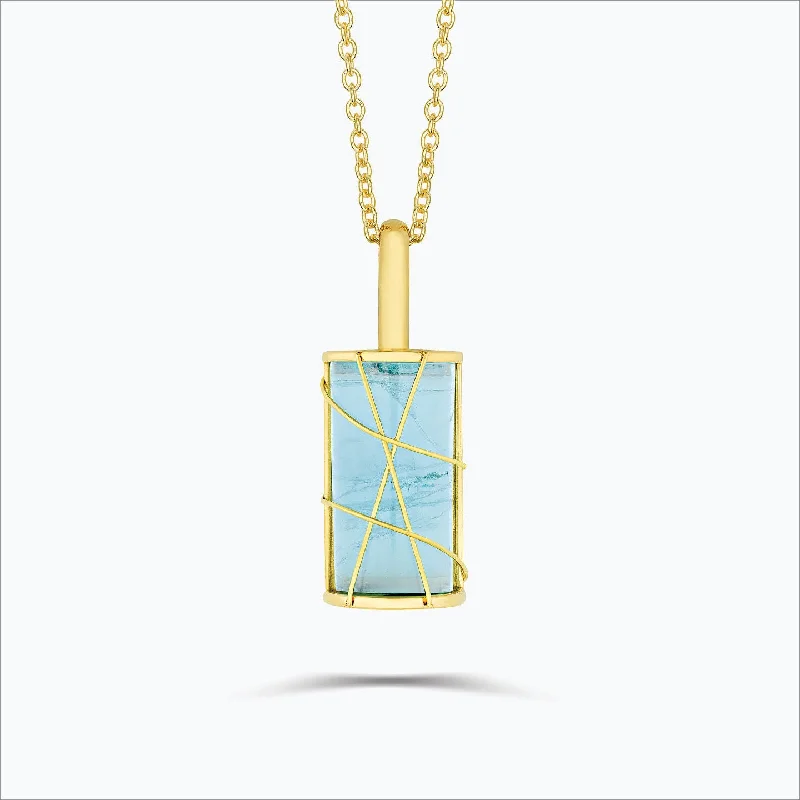 vintage-inspired necklaces for women -Karura 18K Gold Necklace w. Aquamarine