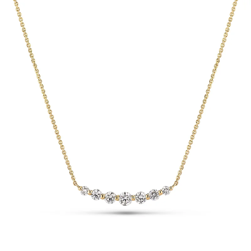 modern pendant necklaces for women -Tiara Grande 14K Gold Necklace w. Lab-Grown Diamonds